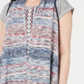 Colete feminino multicolorido com franjas estilo &amp; co, azul, tamanho G