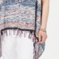 Colete feminino multicolorido com franjas estilo &amp; co, azul, tamanho G
