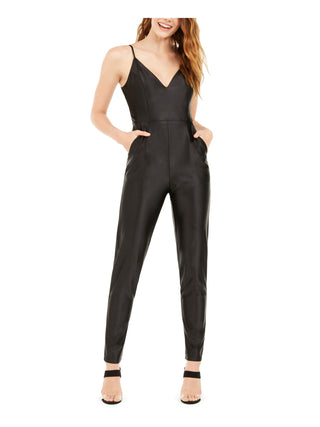 Bebe Women's True Satin Skinny Fit Jumpsuit Black Size Medium