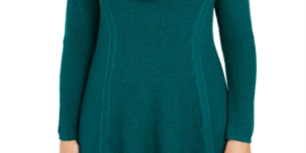 Túnica feminina com gola alta e costura mista, estilo &amp; co, verde, tamanho XS