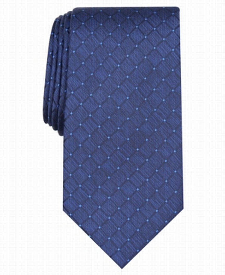 Gravata Perry Ellis Masculina Meira Classic Grid Dot Azul Tamanho Regular