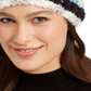 INC International Concepts Gorro feminino com mega pompom e blocos de cores, branco, tamanho único