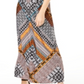 Vestido longo com decote em V e sem mangas estampado INC feminino, preto, tamanho XL