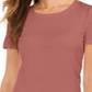 Camiseta feminina com decote redondo Style &amp; Co, laranja, tamanho GG
