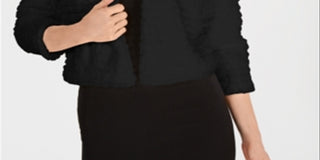 Calvin Klein Casaco Feminino Pele Sintética Preto Tamanho Pequeno Médio