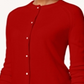 Karen Scott Cardigan Feminino com Botões e Contas Vermelho Cereja Tamanho XS