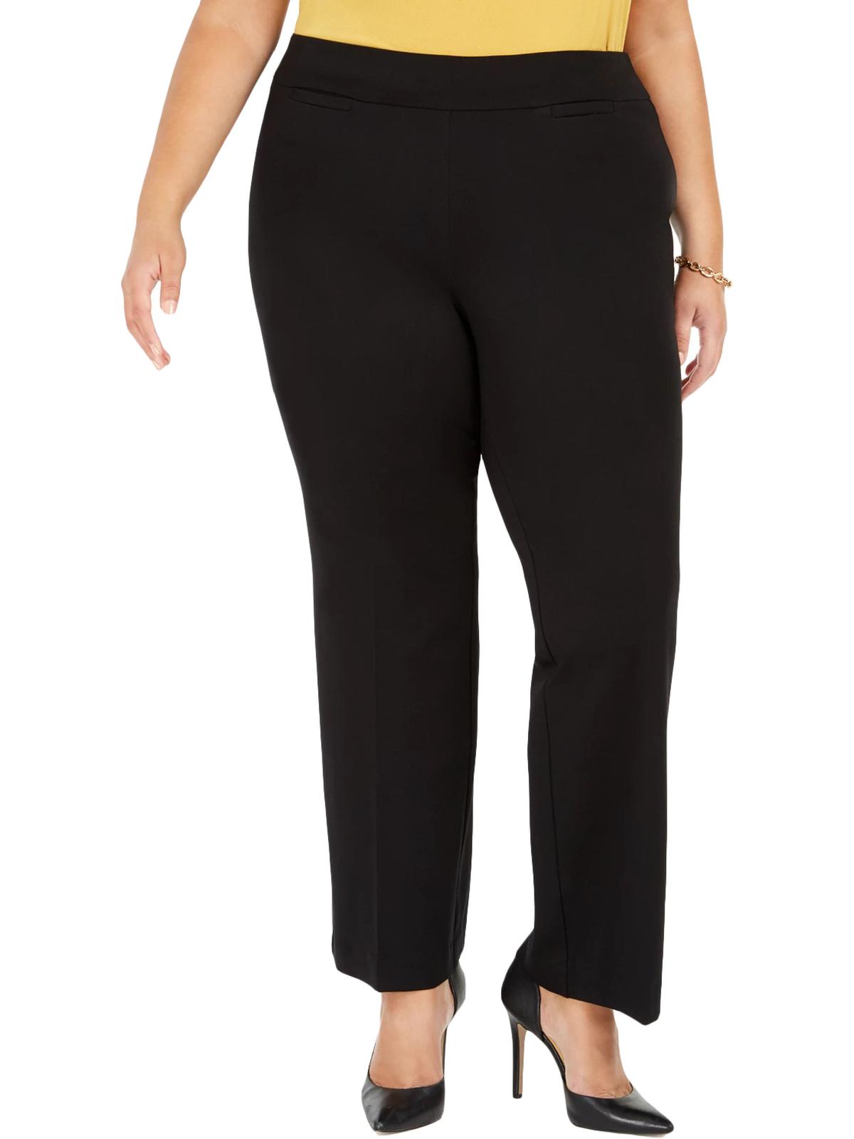 Calça de compressão plus size feminina Kasper, preta, tamanho 14w