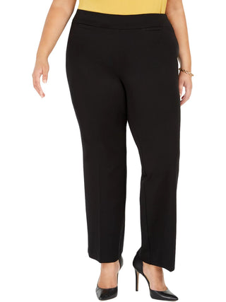Kasper Women's Plus Size Pull-on Compression-Waist Pants Black Size 14w