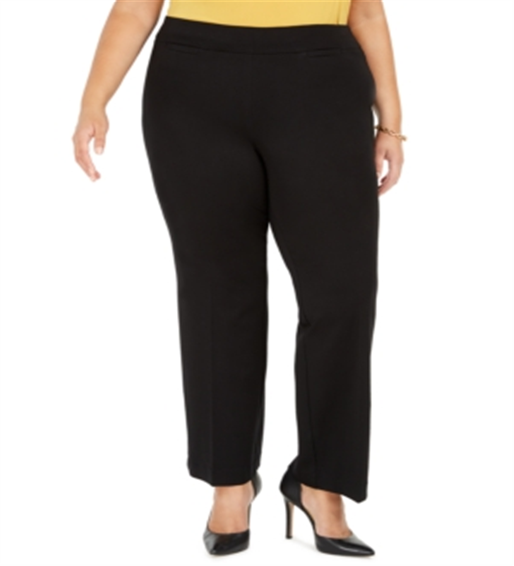 Calça de compressão plus size feminina Kasper, preta, tamanho 14w