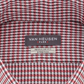 Camisa social masculina VAN HEUSEN com gola xadrez e ajuste clássico, elástica, vermelha, tamanho 14,5 x 32-33