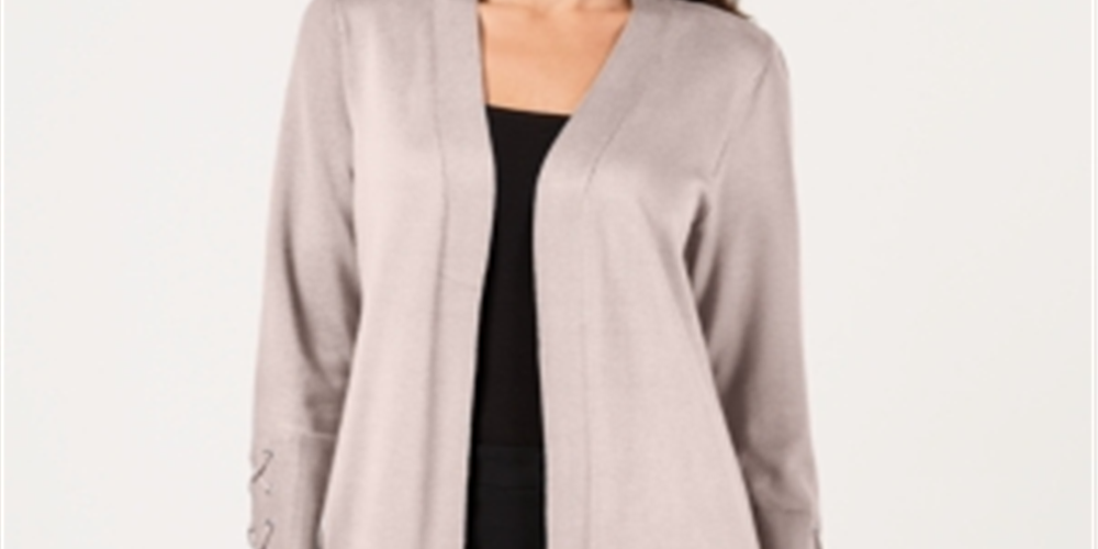 Cardigan Duster Feminino JM Collection Frente Aberta Rosa Tamanho Pequeno GG