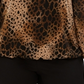 Blusa Plus Size Alfani com Estampa Animal e Gola Assimétrica, Estampa Animal, Preta, Tamanho 2X