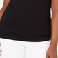 Camiseta feminina bordada Karen Scott, preta, tamanho grande