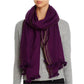 Eileen Fisher Cachecol feminino retangular metálico de lã mista, roxo, tamanho único
