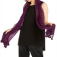 Eileen Fisher Cachecol feminino retangular metálico de lã mista, roxo, tamanho único