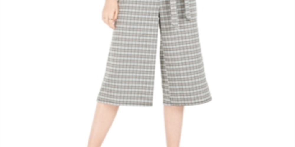 Macacão simulado xadrez com cinto feminino Bebop manga curta, tamanho médio, verde, infantil