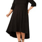 Vestido formal plus size Calvin Klein feminino, ombro de fora, preto, tamanho 22W