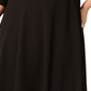 Vestido formal plus size Calvin Klein feminino, ombro de fora, preto, tamanho 22W