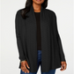 Karen Scott Cardigan Feminino Petite Pointelle-Collard Preto Tamanho Petite S