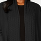 Karen Scott Cardigan Feminino Petite Pointelle-Collard Preto Tamanho Petite S
