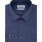 Camisa social masculina Calvin Klein Classic Regular Fit Stretch Flex Collar Solid Azul Tamanho 17x36-37
