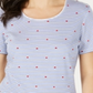 Camiseta feminina de manga curta estampada Karen Scott - Azul Intrepid, tamanho grande