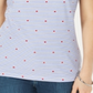 Camiseta feminina de manga curta estampada Karen Scott - Azul Intrepid, tamanho grande