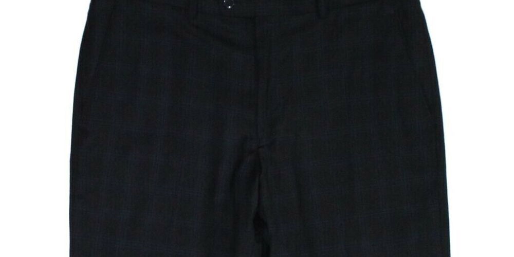 Calça social masculina Vince Camuto com estampa elástica, preta, tamanho 40x30