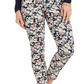 Calça jeans skinny Bristol estampada floral Petite Club Charter, preta, tamanho 2P