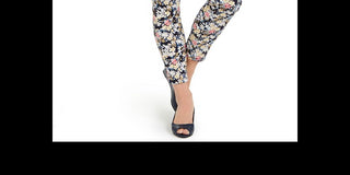 Calça jeans skinny Bristol estampada floral Petite Club Charter, preta, tamanho 2P