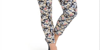Calça jeans skinny Bristol estampada floral Petite Club Charter, preta, tamanho 2P