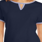 Karen Scott Blusa Feminina com Decote em V Contrastado Azul Tamanho P