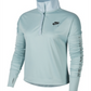 Camiseta de corrida Nike Air Half-Zip feminina, verde, tamanho pequeno