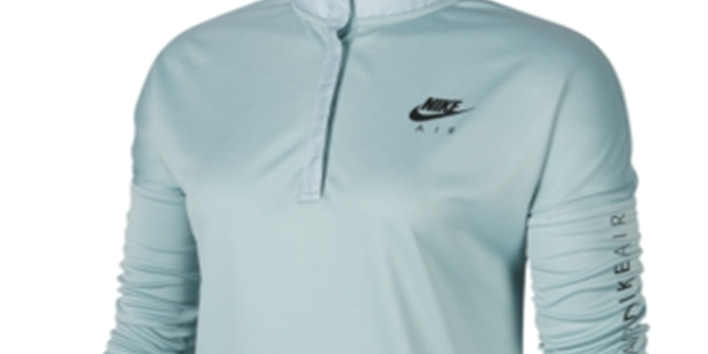 Camiseta de corrida Nike Air Half-Zip feminina, verde, tamanho pequeno
