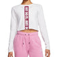 Top curto Nike Sportswear de algodão feminino, cinza, tamanho médio