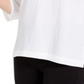JM Collection Top feminino com decote franzido e botões, branco, tamanho XX-G