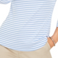 Blusa listrada feminina Charter Club manga 3/4 azul tamanho pequeno