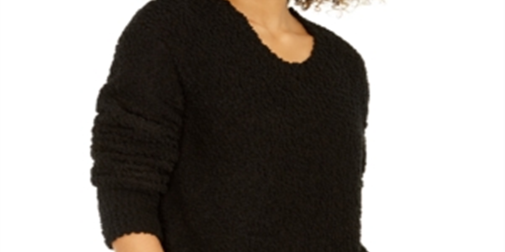 Suéter Bouclé Feminino Style &amp; Co Preto Tamanho Médio