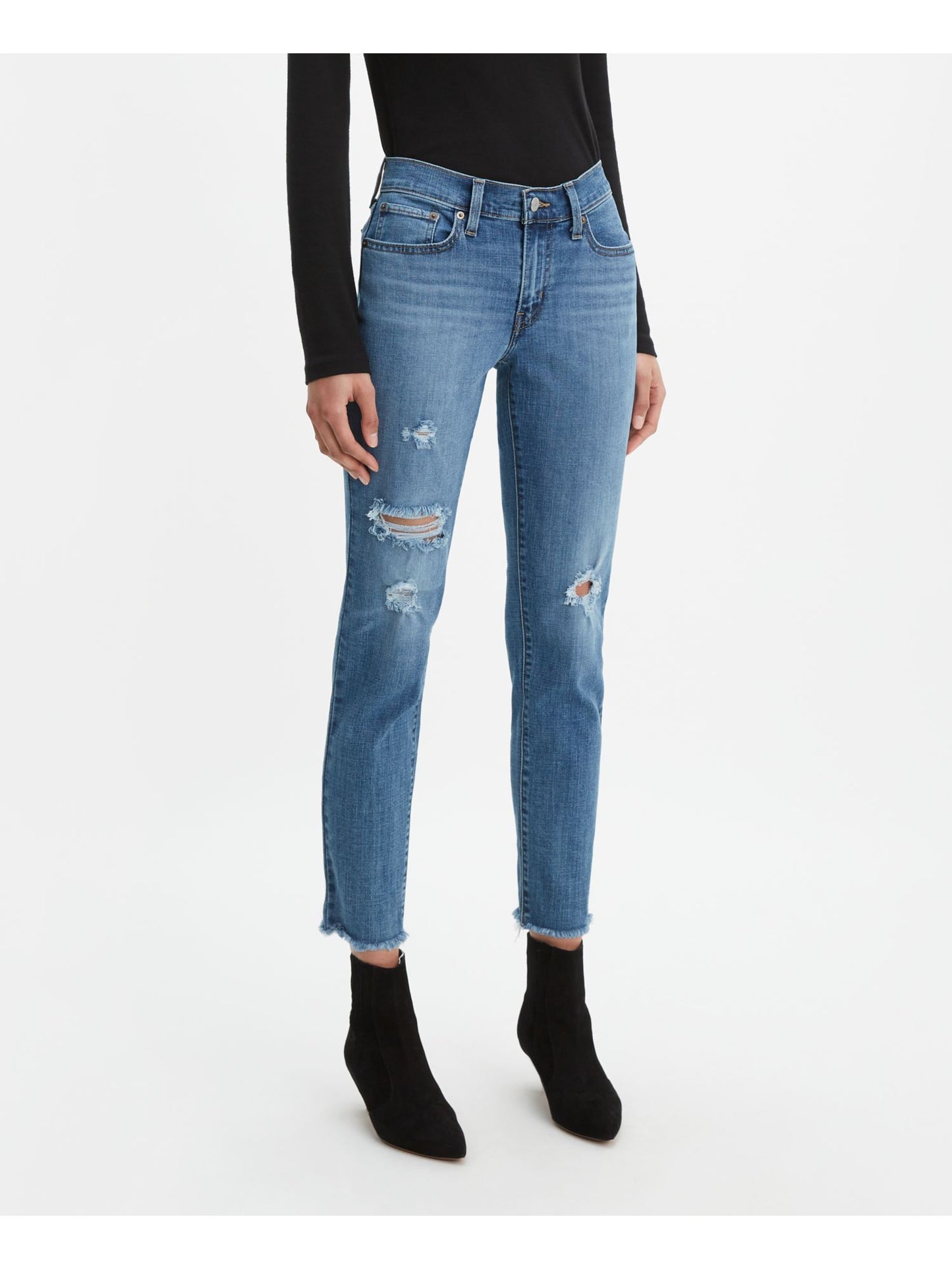 Calça jeans Levi's New Boyfriend Unrolled Feminina, Hawaii Oasis, Tamanho 31