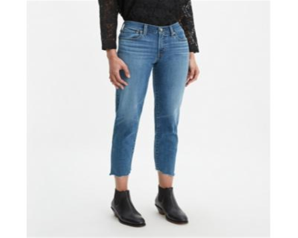 Calça jeans Levi's New Boyfriend Unrolled Feminina, Hawaii Oasis, Tamanho 31