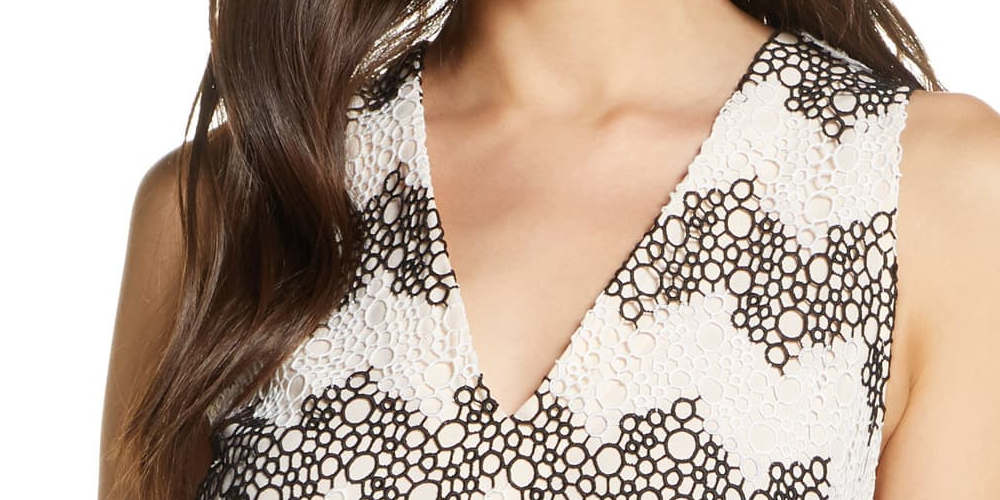 Vestido midi de renda bolha Montana da Foxiedox feminino, preto, tamanho grande