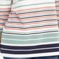 Blusa feminina listrada com manga amarrada Charter Club, branca, tamanho pequeno P/M