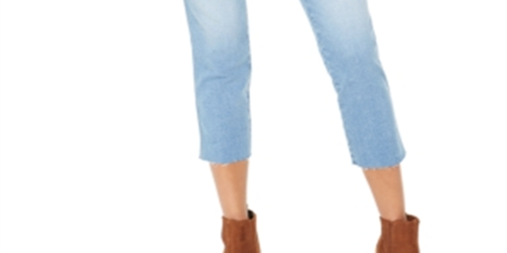 Calça jeans cropped feminina estilo &amp; co, azul, tamanho 6