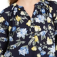 Blusa feminina de georgette com estampa floral azul Charter Club, tamanho GG