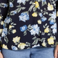 Blusa feminina de georgette com estampa floral azul Charter Club, tamanho GG