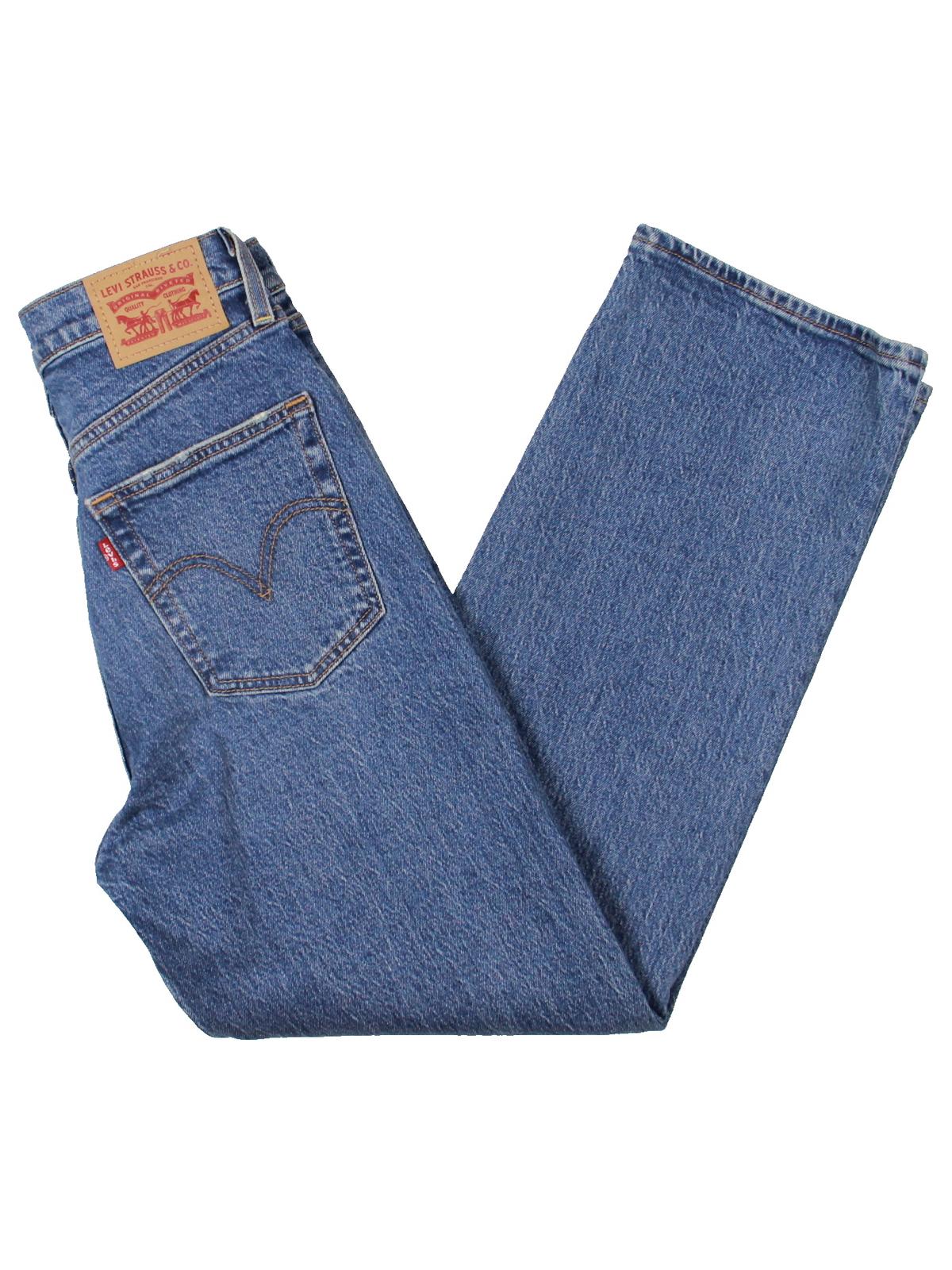 Calça jeans Levi's Ribcage Straight Ankle Feminina, Charleston Rain, Tamanho 31