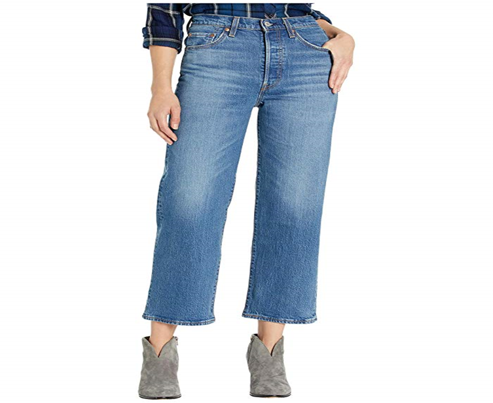 Calça jeans Levi's Ribcage Straight Ankle Feminina, Charleston Rain, Tamanho 31
