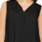 Top feminino sem mangas estilo camponês de algodão estilo &amp; co, preto, tamanho médio