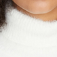 Suéter feminino Sanctuary Eyelash com gola alta, branco, tamanho X-S