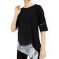 Top assimétrico feminino Alfani, preto, tamanho XX-G